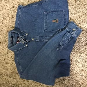 vintage chaps by Ralph Lauren denim shirt sz S